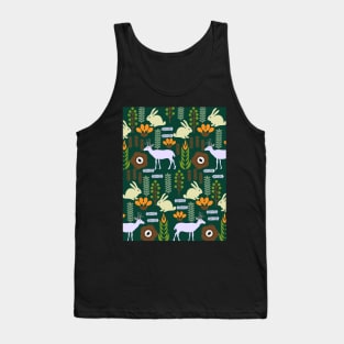 A garden with bunnies and deer Tank Top